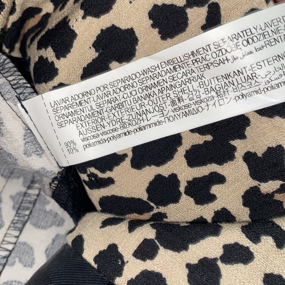 ZARA Cheetah Print High Waist Slouchy Belted Trousers - Picture 7 of 7